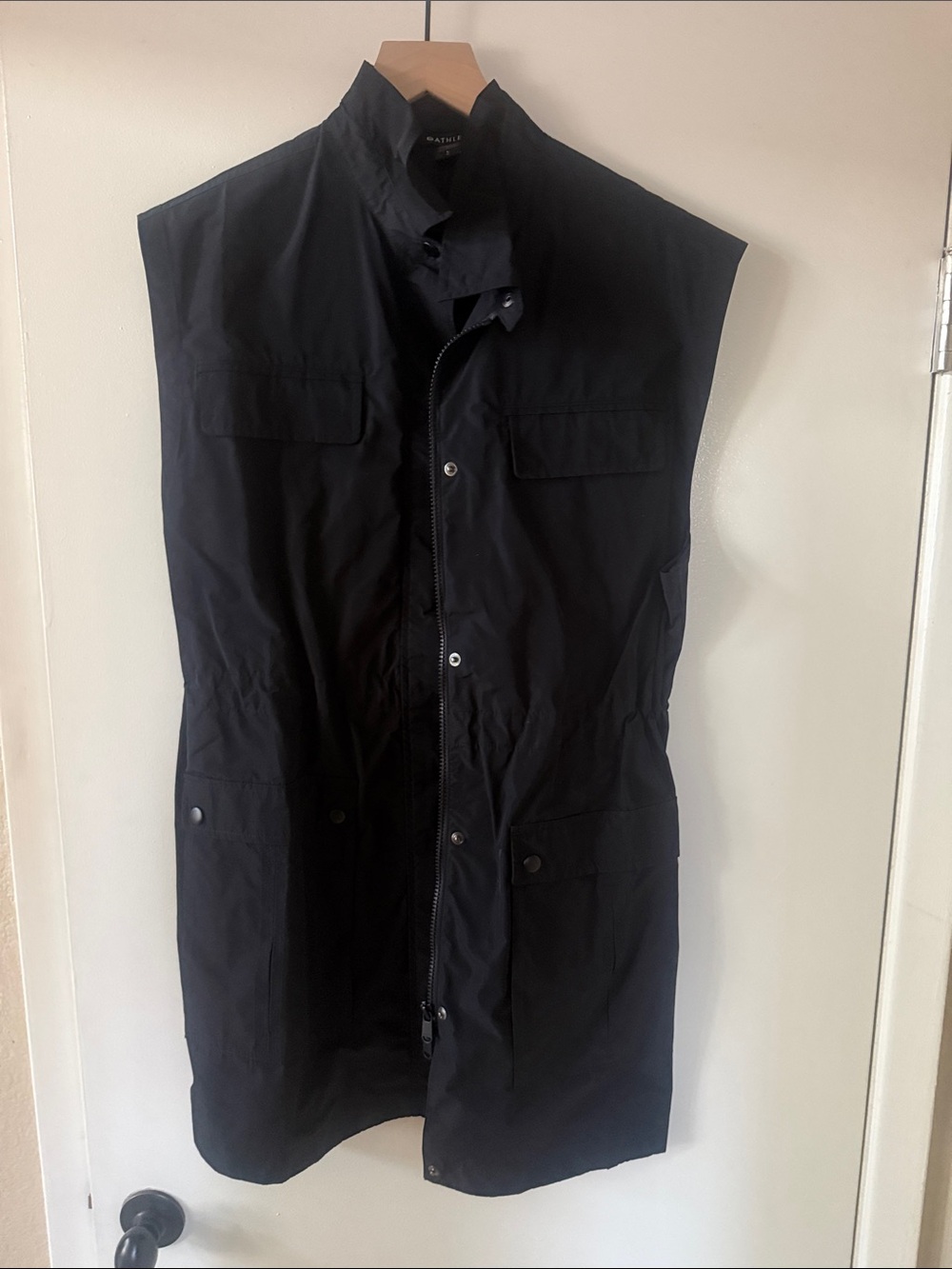 Athleta Black Long Utility Vest